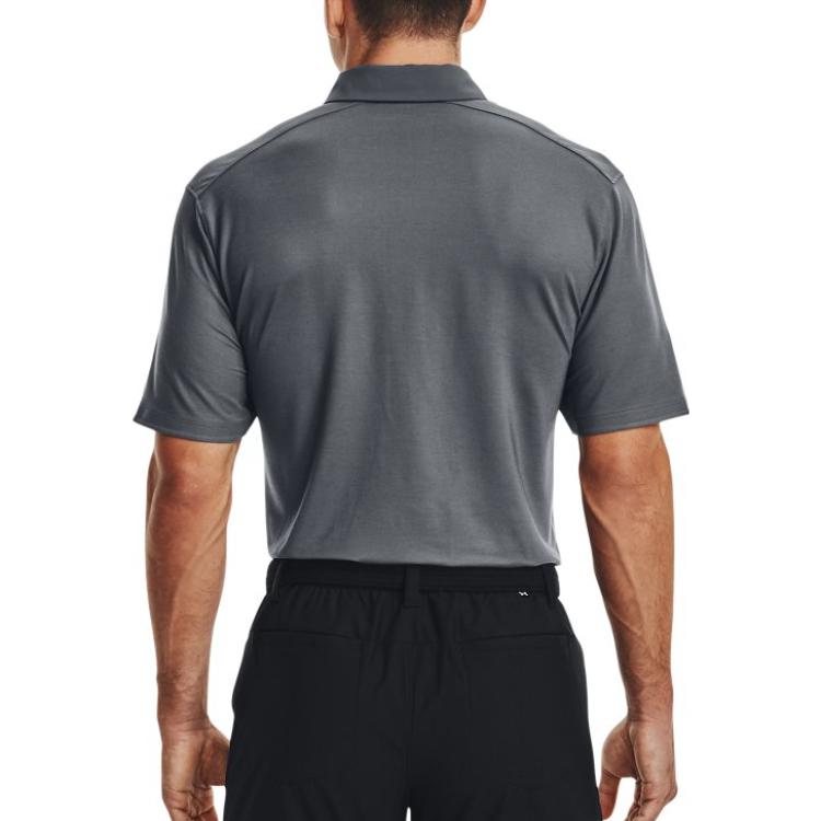 Under Armour Luxus Einfarbig Slim-Fit Golf Poloshirt Herren Oberteile Grau 1370150-012