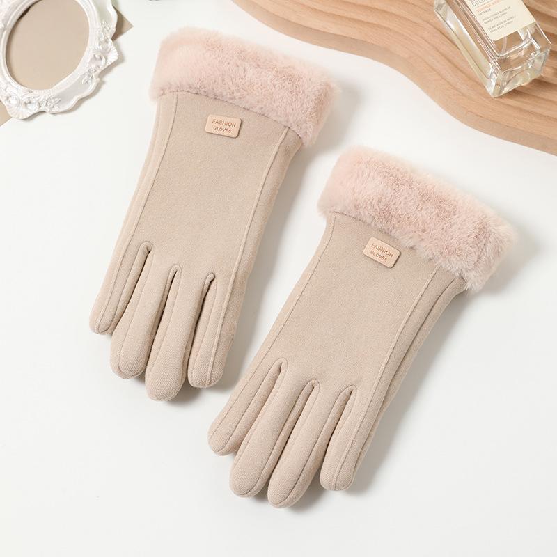 Winter Women's Gloves German Velvet Cotton Warm Cold Plus Velvet Cycling Cold Tap Screen Warm Gloves