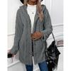 Women's Long Sleeve Casual Button Hooded Jacket