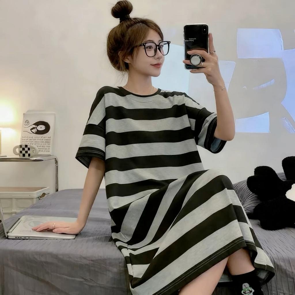 Girls' Summer, Spring and Autumn Short-sleeved Home Wear with Cute Cartoon Designs and Loose Style Pajamas and Nightgowns