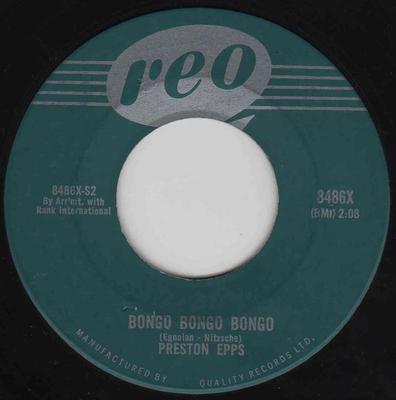 7inch Record PRESTON EPPS - Bongo Bongo Bongo / Hully Gully Bon 8486X Reo 1960 Canada Rock Used