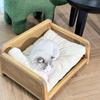 Handgeflochtenes Rattan Katzenbett Sommer Atmungsaktiv Haustier Sofa Multifunktionale Katzenhängematte Platzsparend Minimalistisch Liege für Wohnzimmer