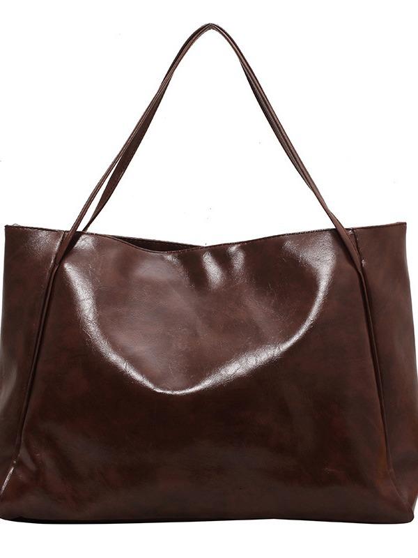 1pcs Women's Fashion Handbag, Large Capacity Soft Pu Leather Shoulder Bag, Retro Crossbody Bag, Casual Portable Handbags