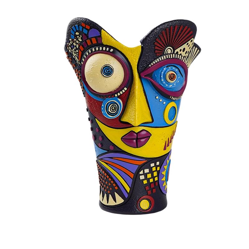 Decorative Resin Vase with Artistic Eye Design for Dried Flowers Desktop Ornament Home Gift
