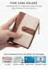 Korean Style Women's Short Wallet with Color Block, Multiple Card Slots, Money Clip, Zipper Coin Purse