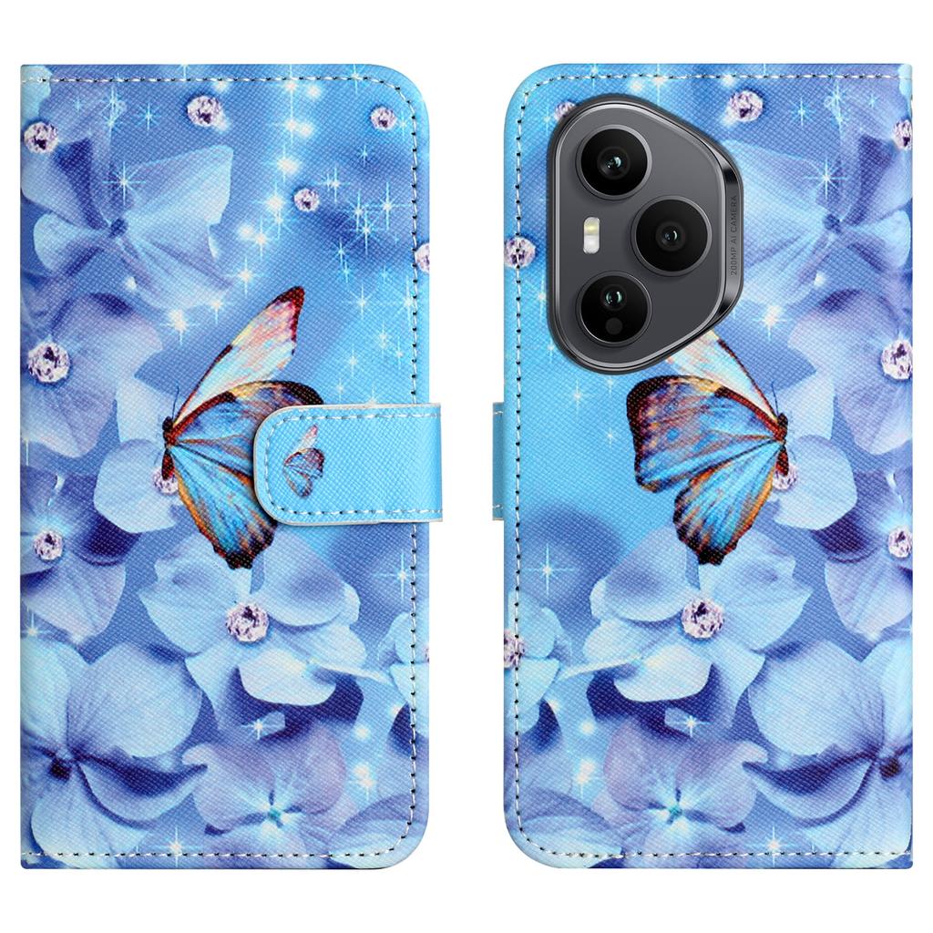 Dla Honor 400 Pro 5G (Światowy) Etui Wzór Nadruk Skóra PU Portfel Pokrowiec na Telefon Tekstura Krzyżowa