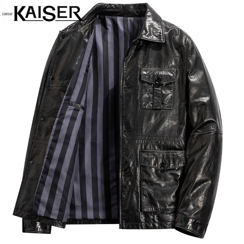 Kaiser Men's Genuine Leather Motorcycle Jacket