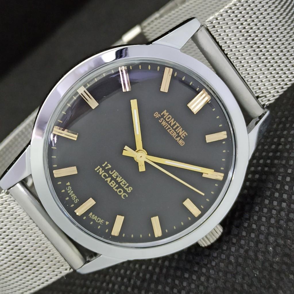

VINTAGE MONTINE OF SWITZERLAND 17J INCABLOC WINDING MENS WATCH a285410-9