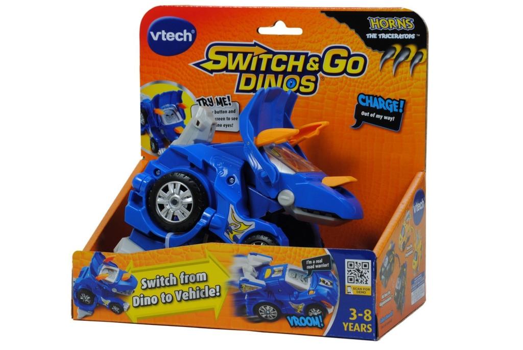 Vtech Educational Toy Swich Go Dinos Horns the Triceratops Transforming Dinosaur Triceratops with Japanese Manual and Voice Translation List &