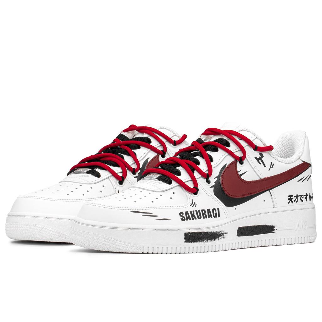 Nike Air Force 1 Skateboard-Schuhe Herren Weiß Schwarz Rot CW2288-111(TeamA-AF)