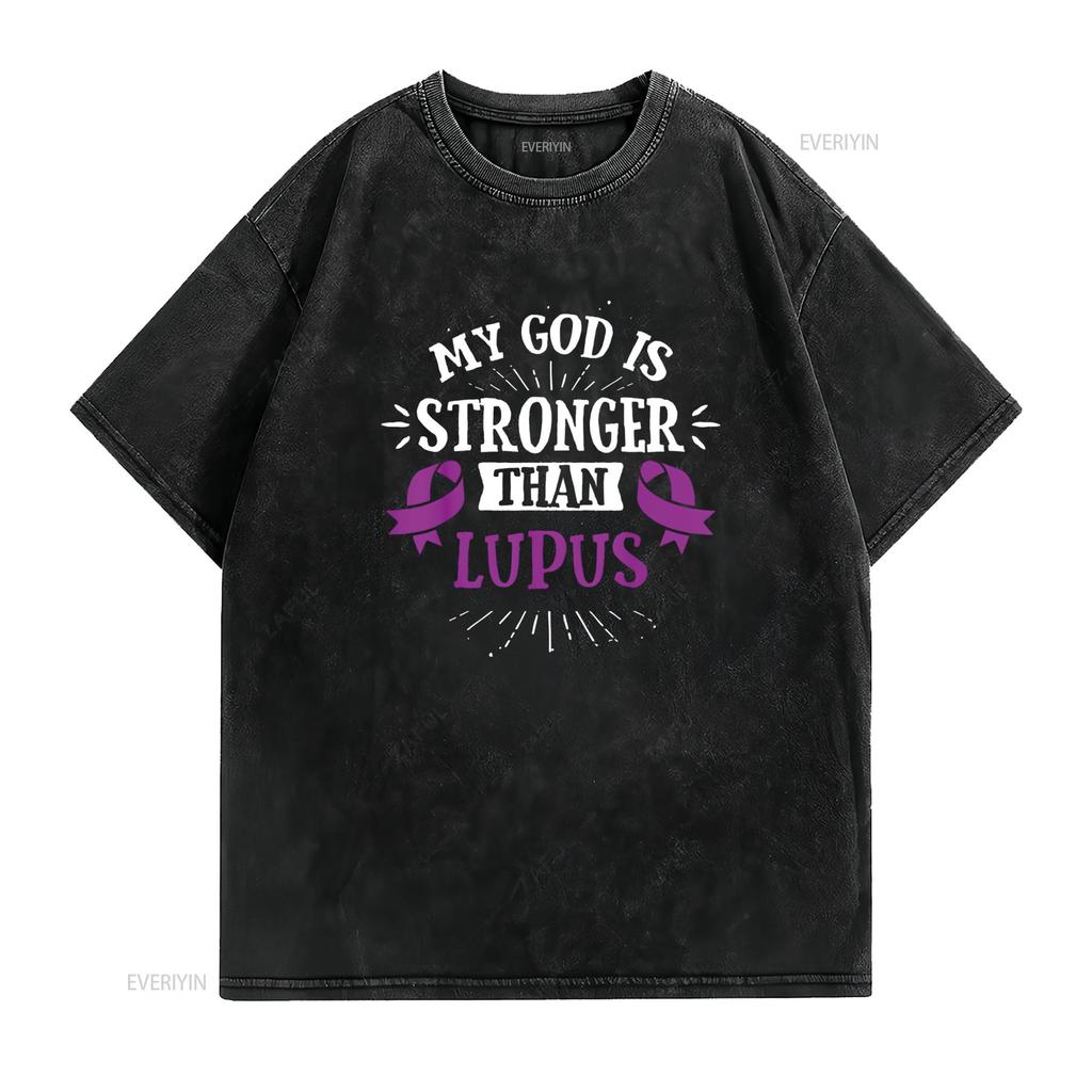 Womens for SLE Patients Lupus Awareness T Shirt Black vintage Washed streetwear Top For Everyday Wear Breathable fashion Soft