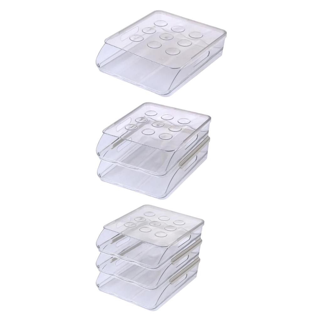 Automatic Carton with Lid Organizer Multi-Layer Egg Tray Holder Clear for Kitchen