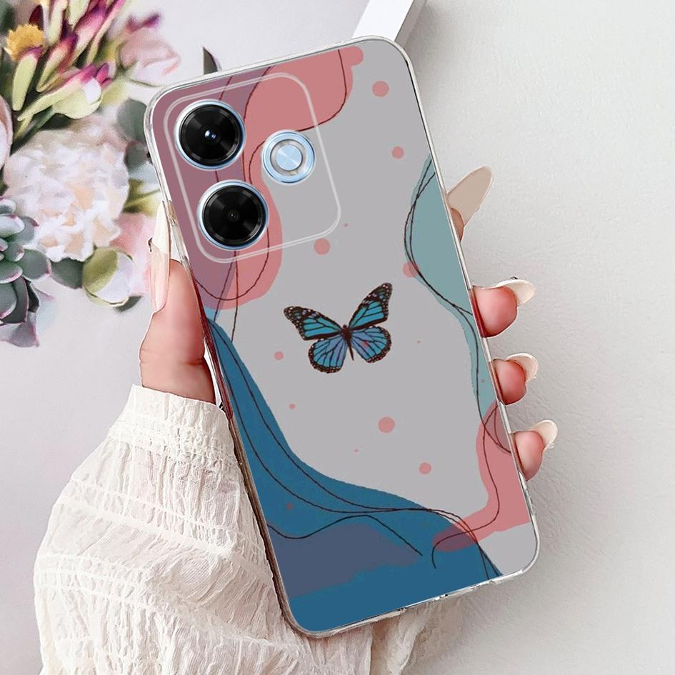 New For Xiaomi Redmi 13x 4G Case Cute Cartoon Panda Machine Flower TPU Soft Silicone Cover For Xiomi Redmi 13X Shockproof Bumper