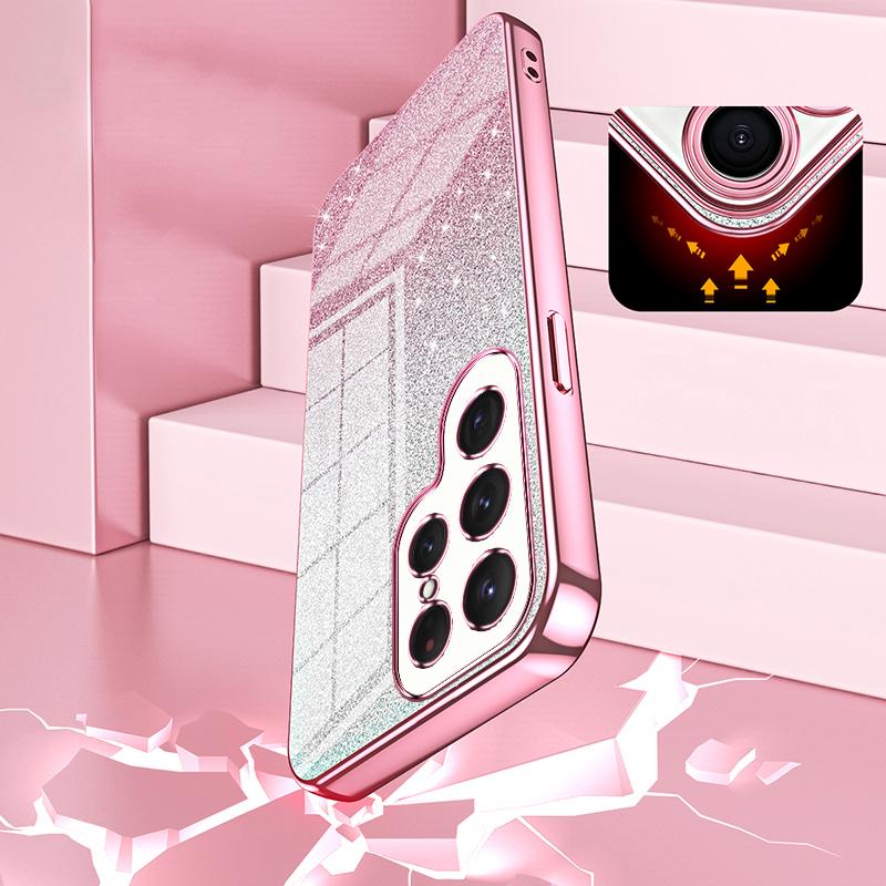 For Samsung Galaxy S24 Ultra TPU Case Precise Cutout Glitter Design Phone Back Cover