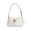 Eliza 25 Solid Non-Detachable Shoulder Strap Buckle Closure Leather Half-Moon Shoulder Tote Bag Medium Women Bags Chalk-White CP004-IMCHK
