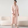 Velvet & Fleece Couple Pajamas: Unisex Long Bathrobe for Autumn/Winter
