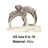 2Pcs/Set Couple ring Rhinestone Inlaid Glossy Luxury Style Exquisite Finger Ring for Banquet