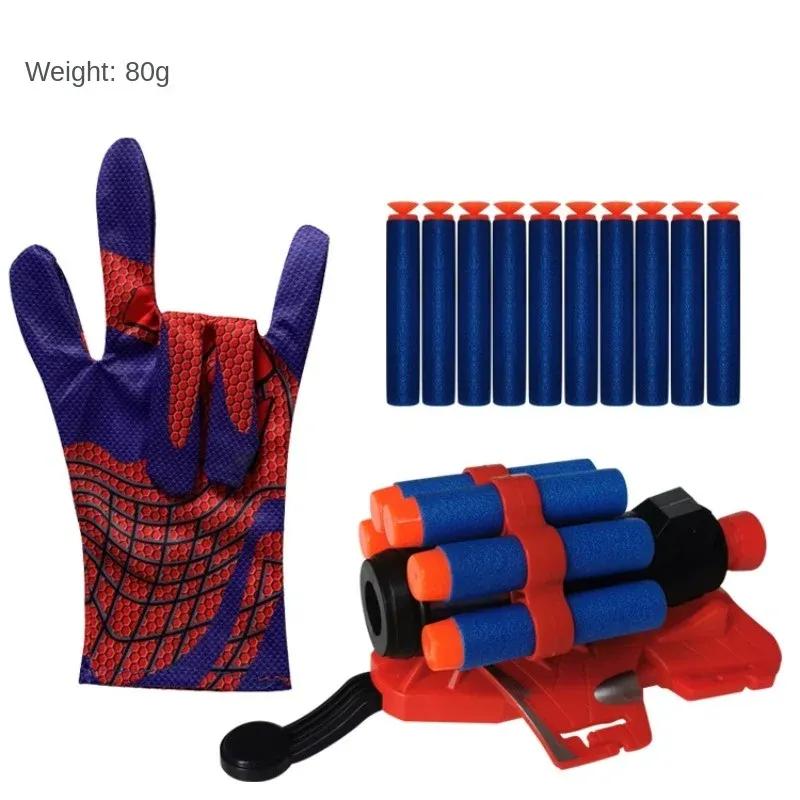 Spider Web Shooter Toy Gun with Gloves for Kids Superhero Role Play Toy with Suction Cups and Ropes for Boys Age 7-14