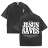 2026 Vintage Acid Wash Black Text Graphic T Shirt Minimal Cross Letter Print Oversized Unisex Casual Short Sleeve Tee