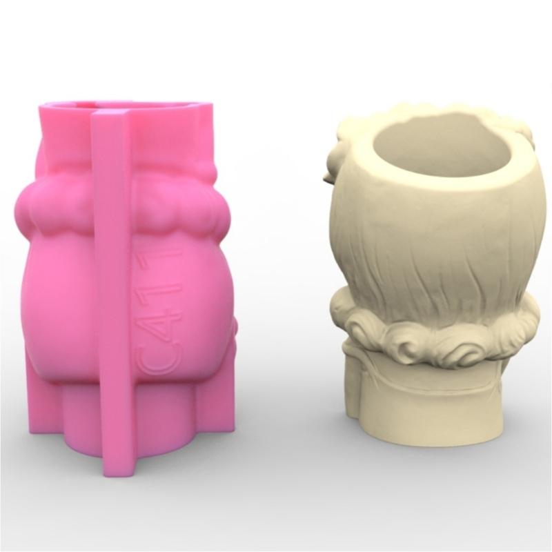 Girl Gypsum Silicone Mold  Succulents Concrete Flower  Vase Plaster Cement Mold Clay Mold Candle Holder Mold