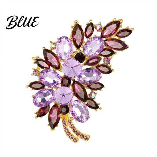 Cubic Zirconia Inlaid Brooch Pin Women Lightweight Flower Cluster Sparkling