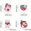 Cute Kitten Anime Pattern Brooch Cartoon Enamel Needle Love Couple Clothing Backpack Accessories