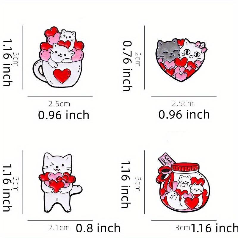 Cute Kitten Anime Pattern Brooch Cartoon Enamel Needle Love Couple Clothing Backpack Accessories