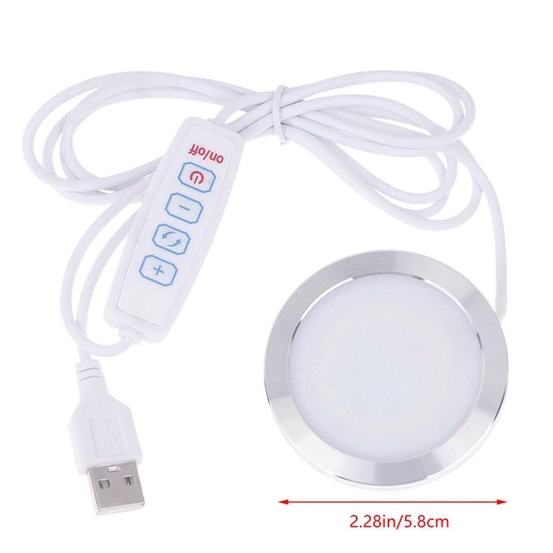 USB DC5V 2W Dimmbarer Mini-LED-Strahler Aufputz Runde Deckenleuchte DIY Beleuchtung für Vitrinen für Zuhause Ausstellung Vitrine