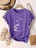 Plus size T-shirt women's tops spring, summer and autumn short-sleeved directional print sweatshirt