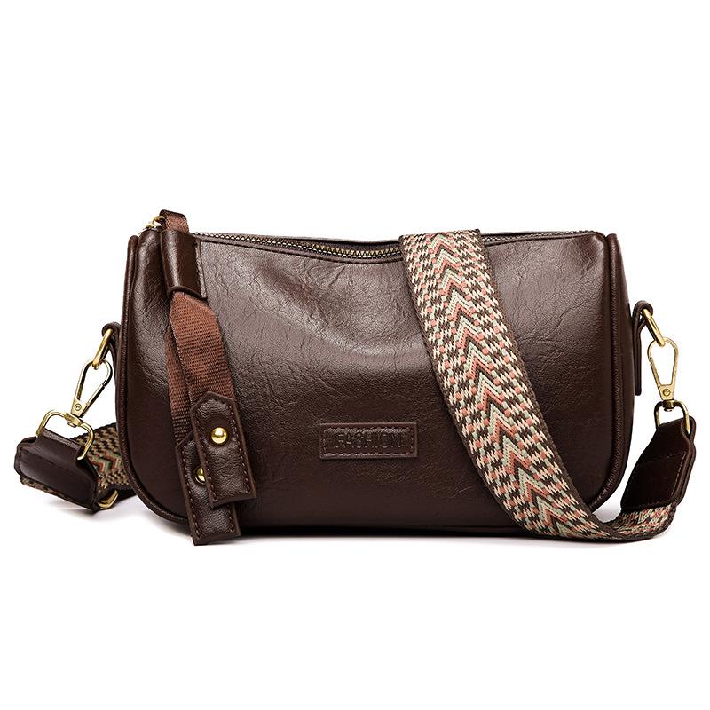 

Today s popular solid color new simple design retro casual broadband shoulder crossbody pillow bag коричневий