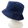 Great HERMES hat Harper Velvet Serie Button H Logo All-Over Print Bucket blue Used