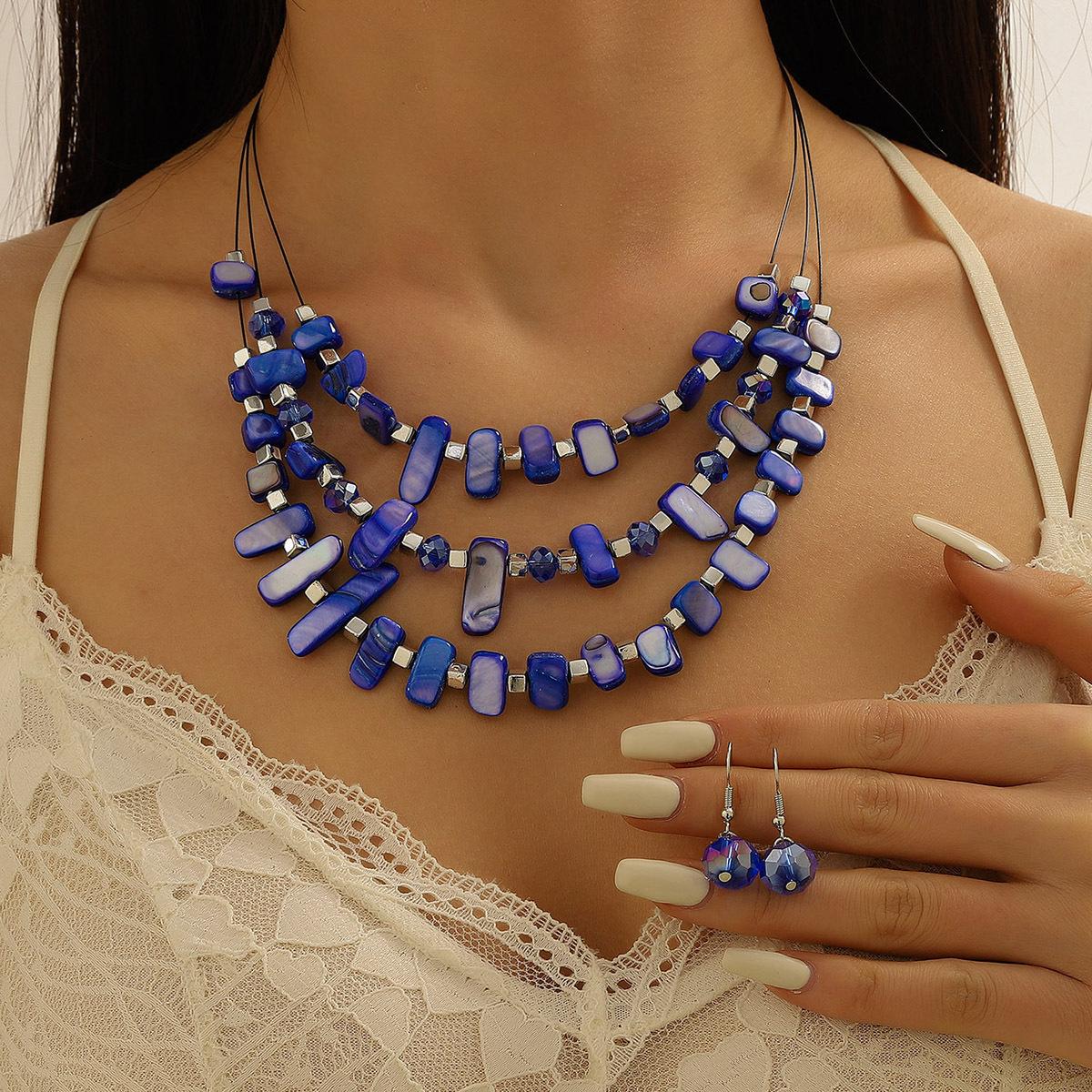 

Комплект украшений из двух предметов для женщин синий