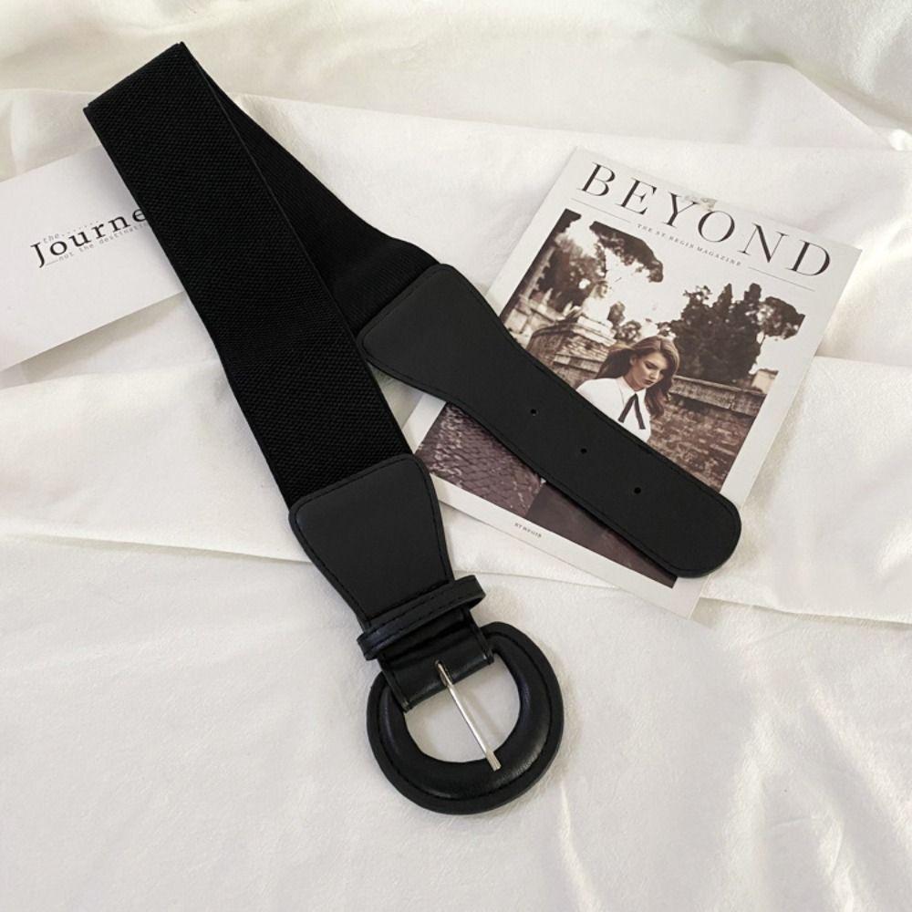 Leather Corset Belt Solid Color Wide Waist Corset Elegant Elastic Cummerbunds  Girl