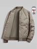 Men's Trendy Black Bomber Jacket with Baseball Collar