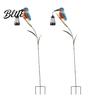 Kingfisher Yard Stakes Solar Garden Stake Light Metal Bird Art with Hanging Lantern Auto-On Outdoor Lighting for Patios LED Waterproof Patio