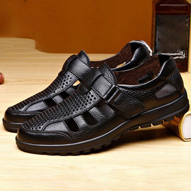 

Модные летние мужские сандалии, модная повседневная обувь, мужские сандалии с открытыми носками, дышащая пляжная обувь с мягкой подошвой, легкая обувь для отдыха на открытом воздухе 39 чёрный