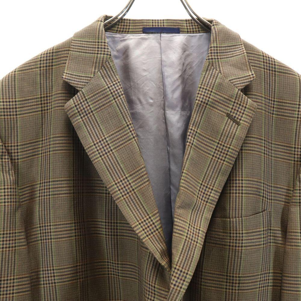 Burberry Check Pattern Tailored Jacket 52L Brown LONDON Men's Used