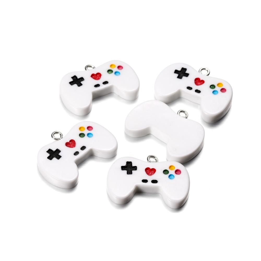 10Pcs/Lot Colorful Gamepad Resin Charms Cute Pendants for DIY Keychain Earings Necklace Pendant  Jewlery Making Accessories