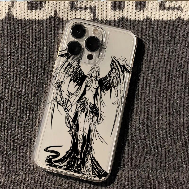 Angel Girl Transparent Personalized Phone Case Iphone16pro For iPhone 16 15 Pro Max 16E 14 13 12 11 XS X XR 7 8 Plus