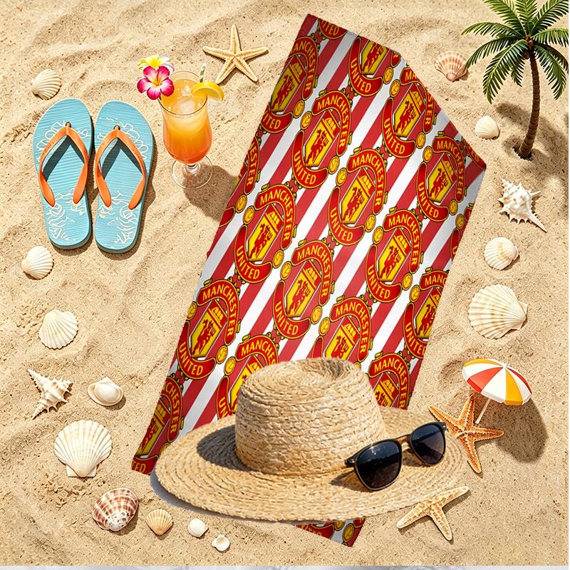 Manchester United F.C Print Beach Towel, Versatile Lightweight Absorbent Beach Towel for Pool Surf Yoga Bathroom, Perfect Birthday Holiday Gift