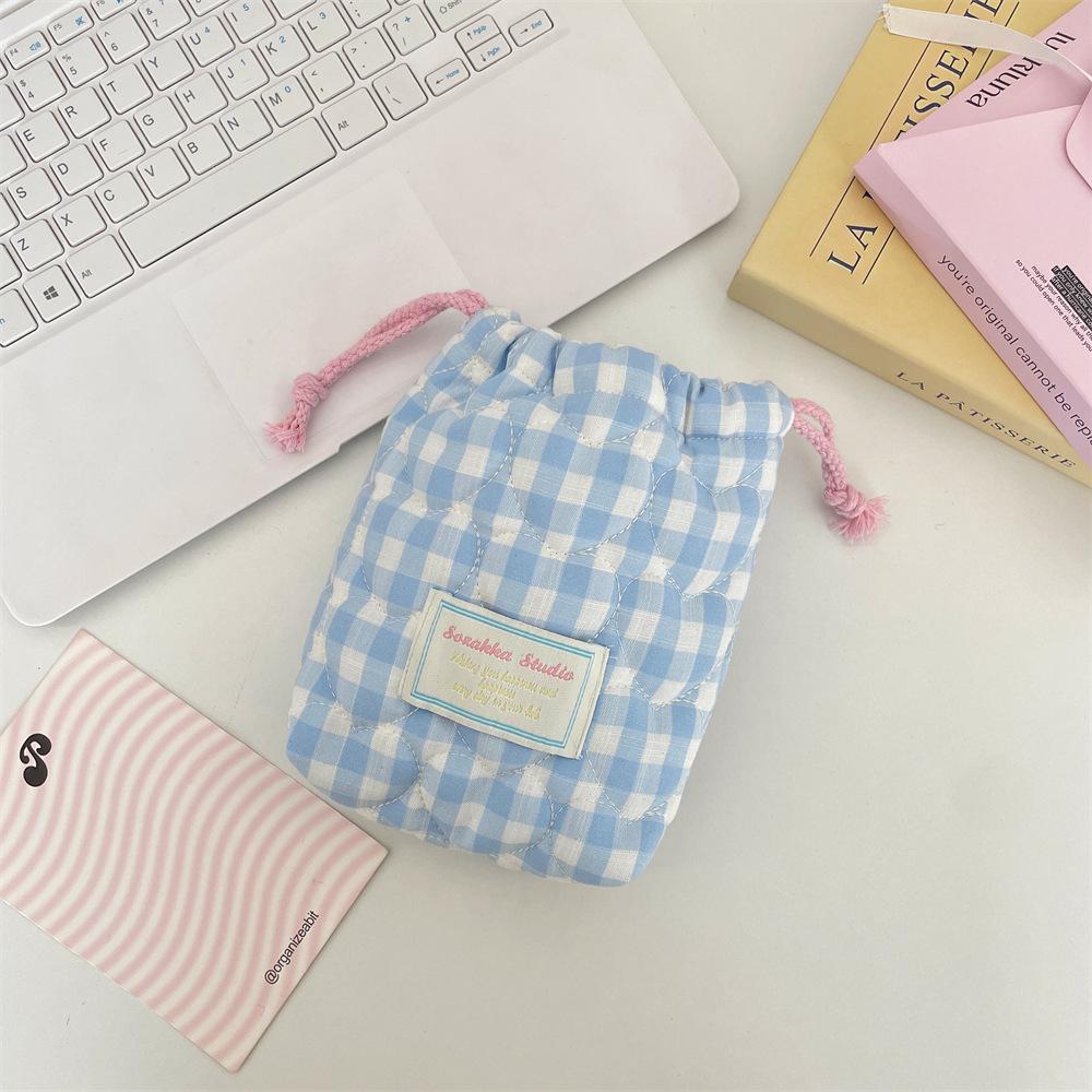 Quilted Cotton Plaid Camera Bag: Shockproof, Dustproof Travel Case for Polaroid