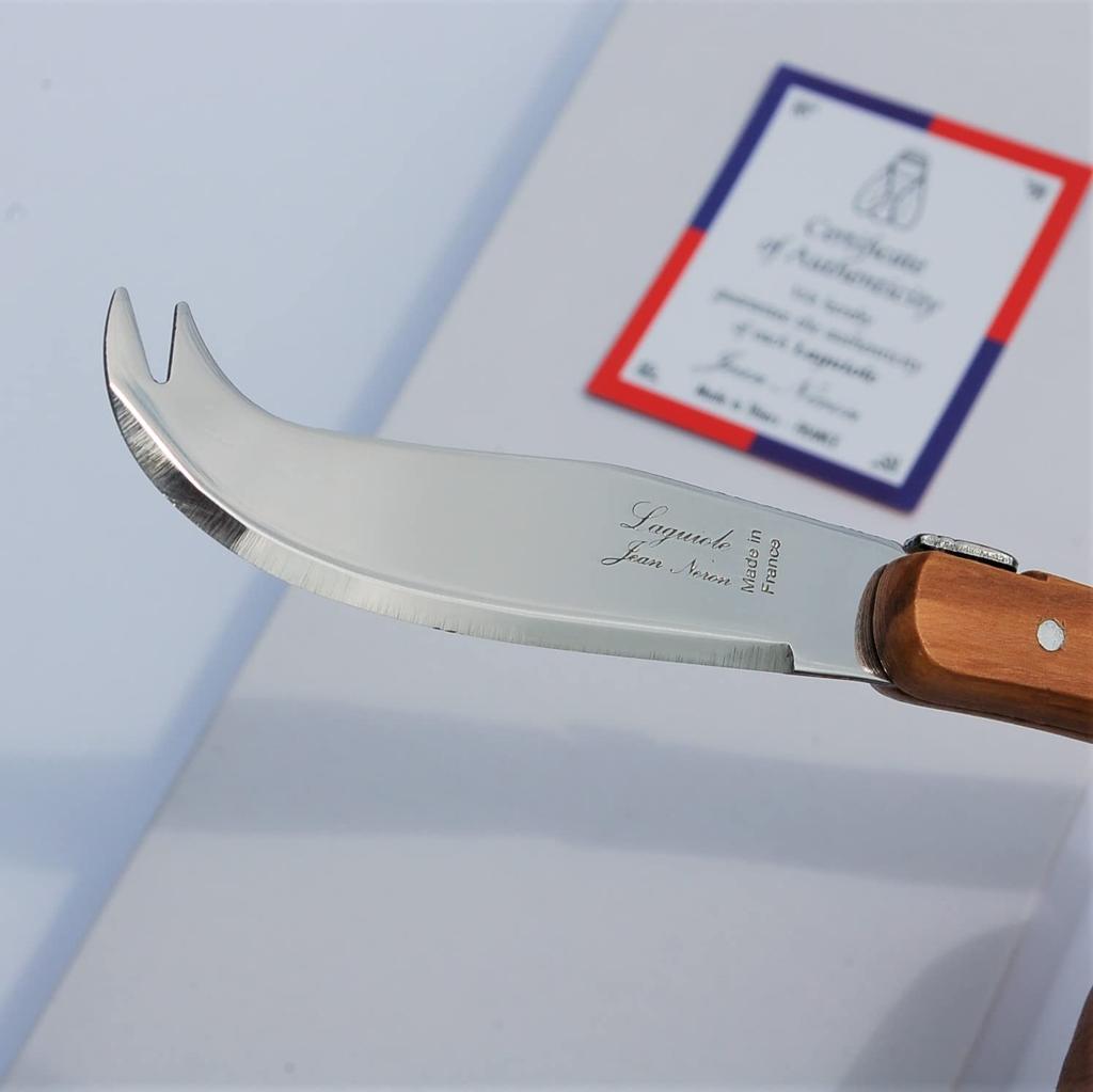 Transparant Laguiole Olive Handle Mini Cheese Knife, Made In France by NERON [Official Import]. Olive Handle for Charcuterie. A Knife That Exudes the
