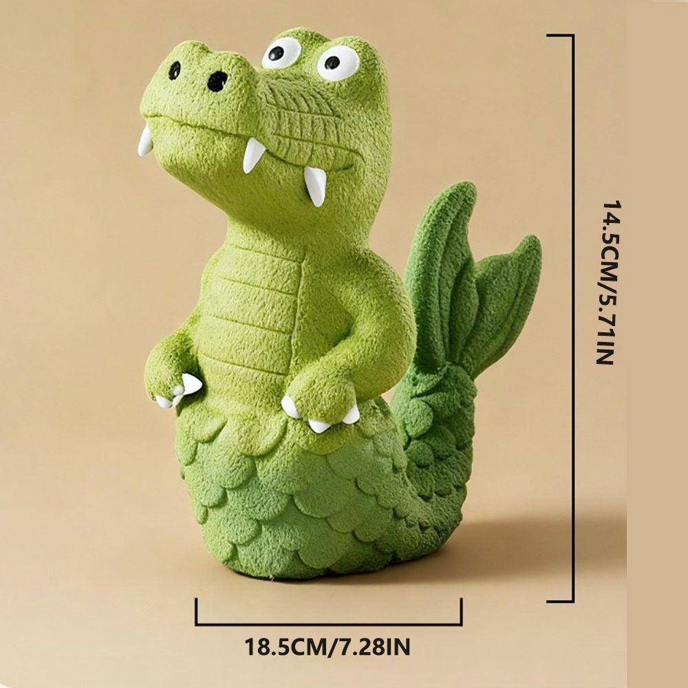 Chew Resistant Squeaky Alligator Dog Toy Green Color Pet Interactive Toy Latex Chew Toy  Pet Biting