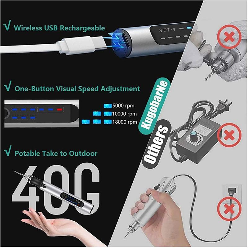 USB Customizer Επαγγελματικό Στυλό Χάραξης 30 Μύτες Εργαλείο Χάραξης Για Μέταλλο Ξύλο Γυαλί Και Πλαστικό Φορητό Στυλό Χάραξης