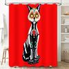Spooky Skull Bat Halloween Shower Curtain Gothic Horror Vampire Batwing Bathroom Decor
