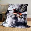Flowing white fabric, vibrant violin, and bold red lips on marble. for all seasons blanket lunch break throw gift