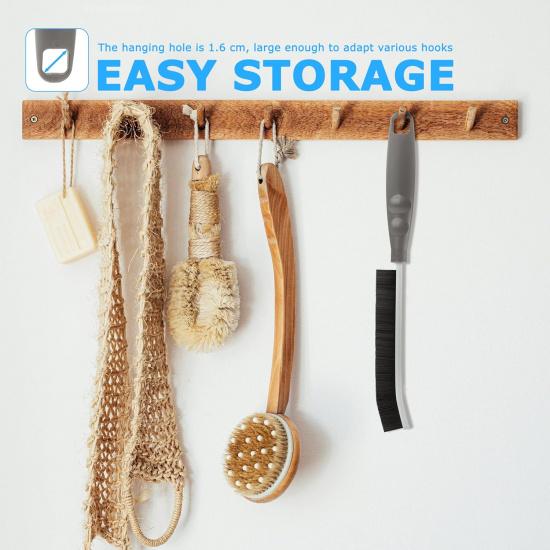 2Pcs Crevice Cleaning Brush, Lescli Hard Bristle Multi-Purpose Cleaning Tools, 2025 New Ergonomic Right Hand Handle Design Grout Brush, Small