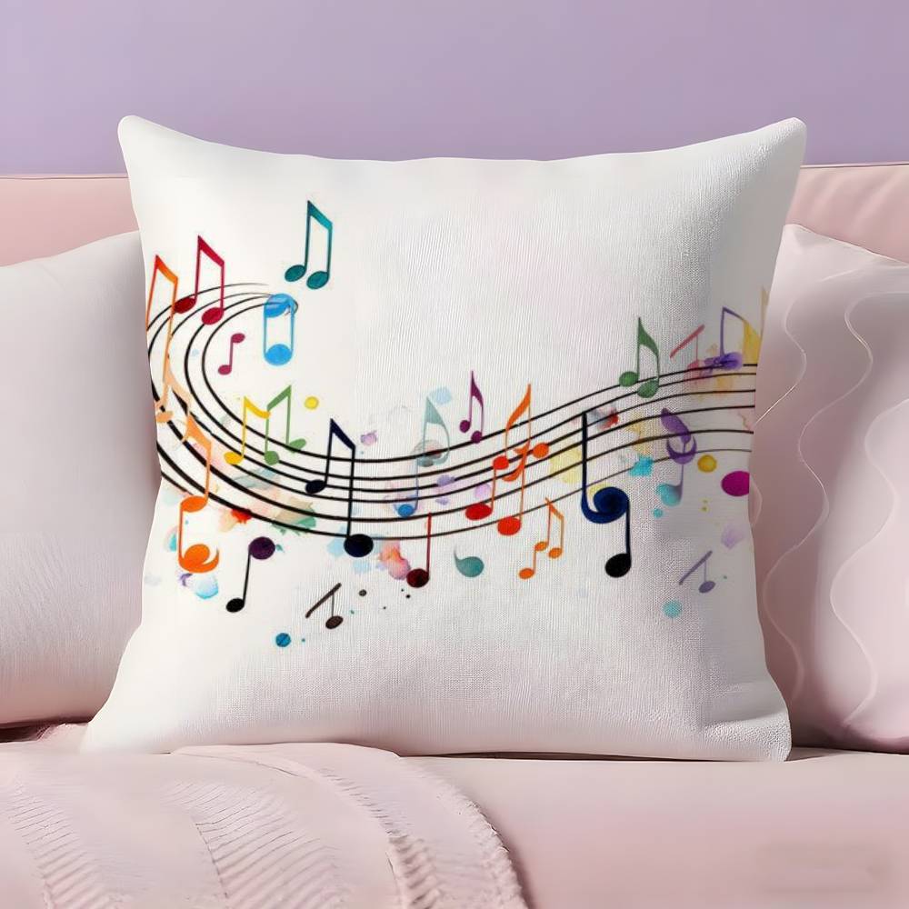 

Sheet Music Printing Pillow Case Ultra Soft Skin Friendly Fabric Cloud Like Comfort & Concealed Zipper 30X30cm
