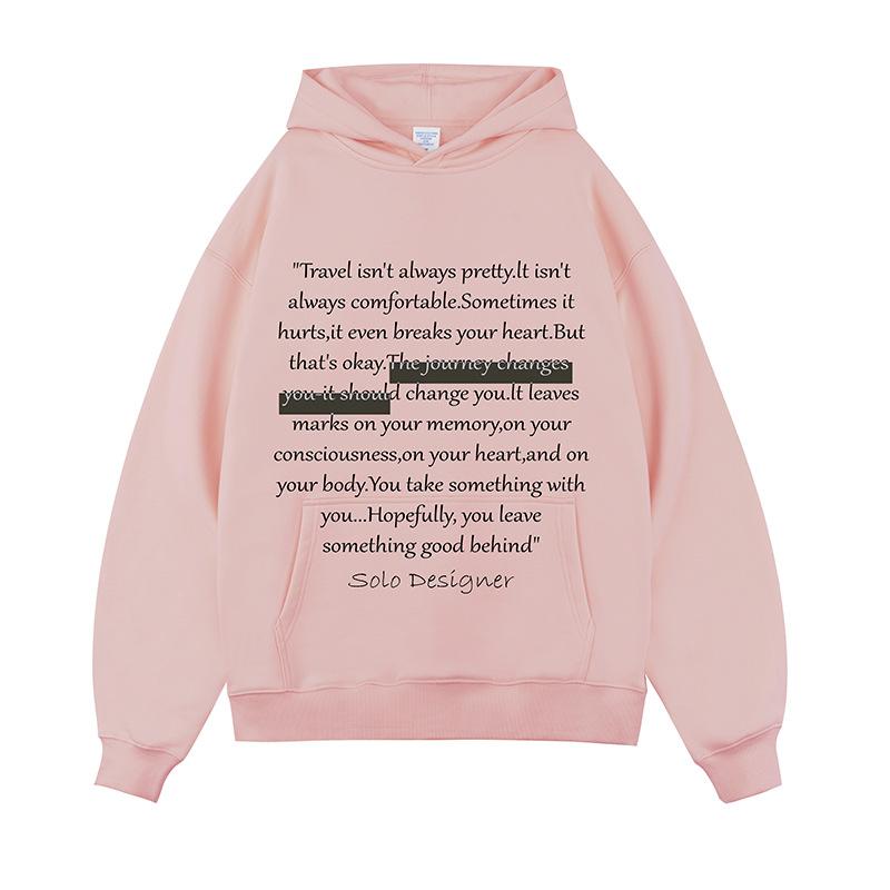 Spring and Autumn Guochao Loose Retro American Casual Fleece Hooded Sweater