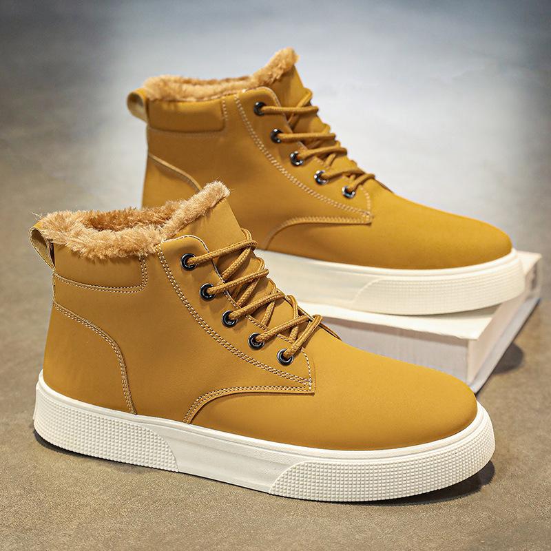 Men's Boots Winter Plush Warm Snow Boots Quality Waterproof Leather Boot Winter High-top Sneakers Casual Ankle Boot Botas Hombre